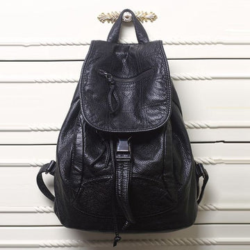 Luxury Famous Brand Designer Washed Leather Women Backpack Female Shoulders Bag Teenager School Bag Fashion Women's Bags S2405